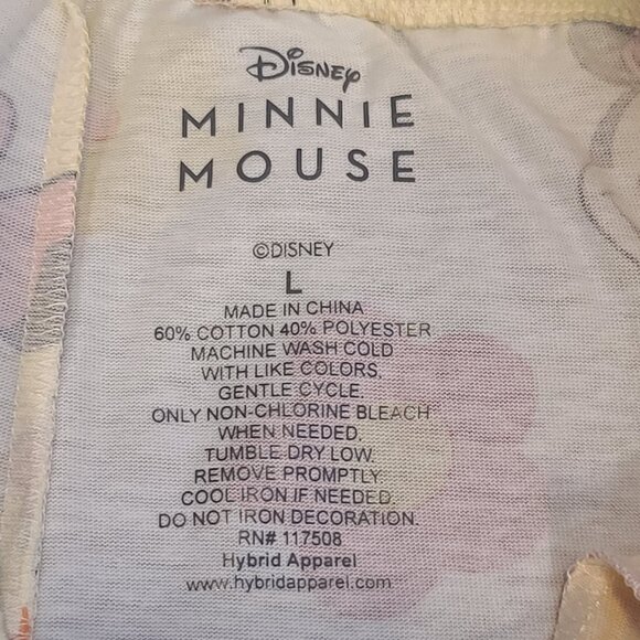 NWT Disney Minnie Mouse Drawstring 60% Cotton Cream Lounge Pants Juniors Size L - Picture 12 of 13